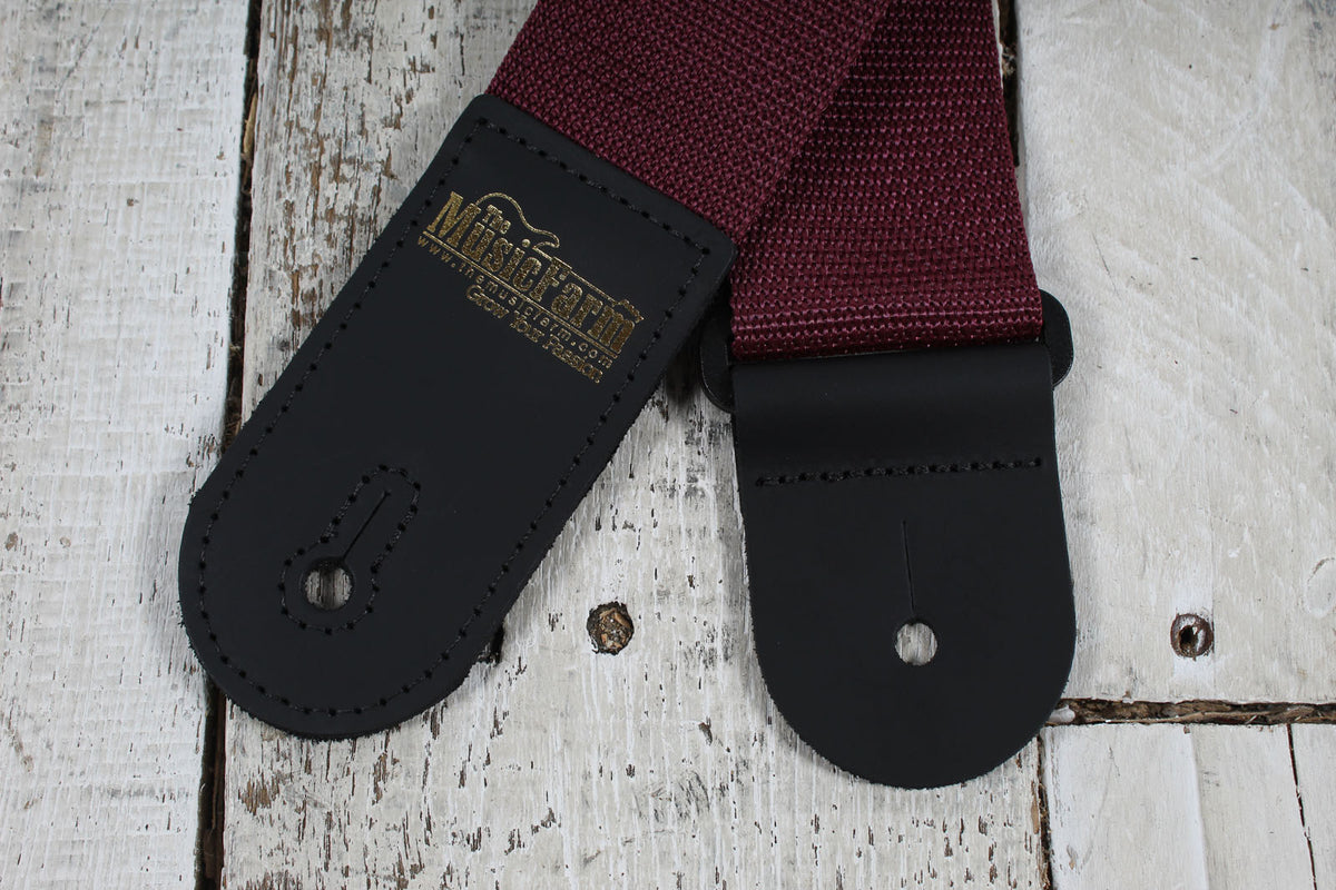 Levys' M8POLY-BRG-L  2 Inch Wide The Music Farm Polypropylene Guitar Strap Burgundy