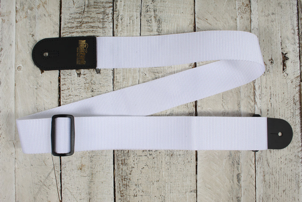 Levy's M8POLY-WHT-L 2 Inch Wide The Music Farm Polypropylene Guitar Strap White