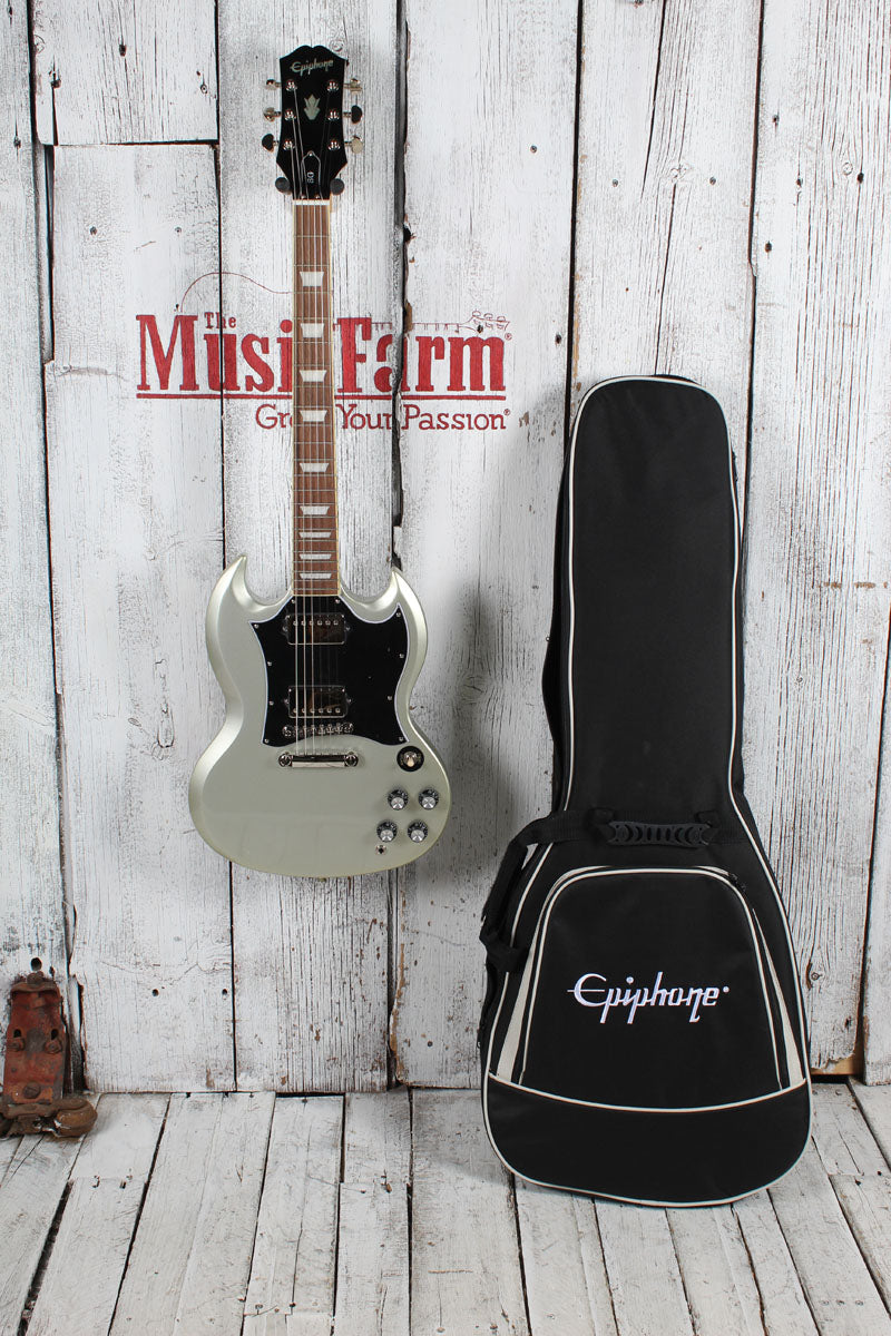 Epiphone SG Standard Solid Body Electric Guitar Silver Mist with Gig Bag