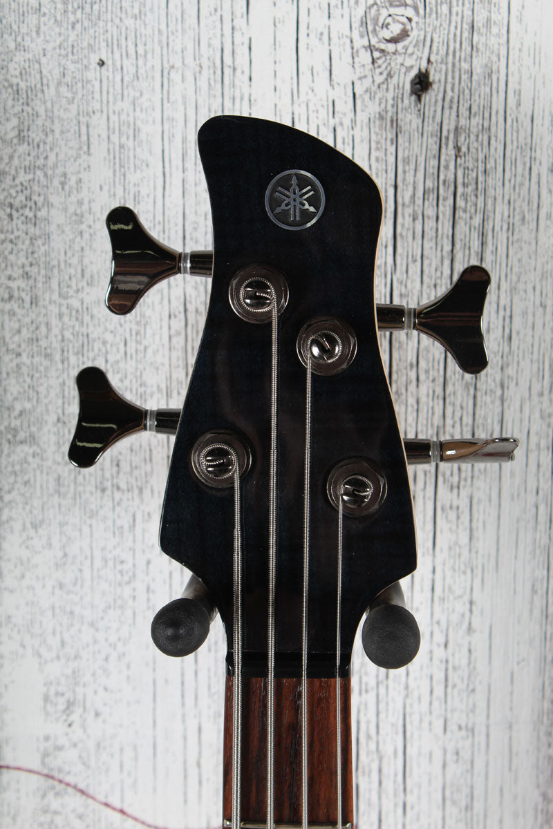 Yamaha TRBX604FM TBL 4 String Electric Bass Guitar Flame Maple Top Trans Black