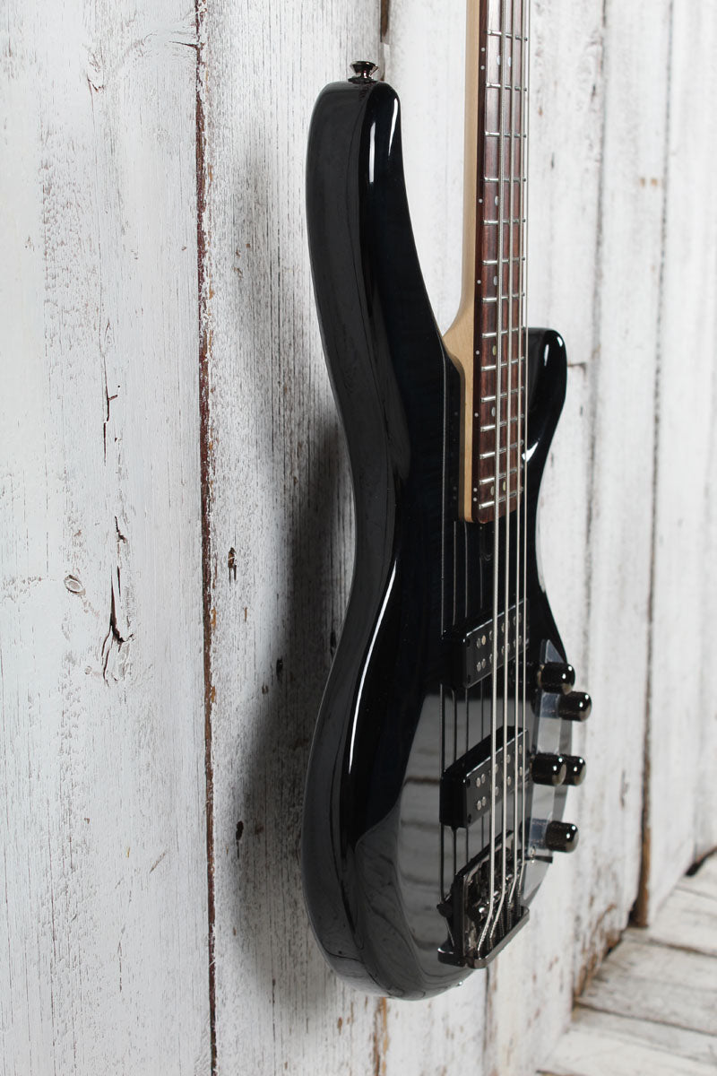 Yamaha TRBX604FM TBL 4 String Electric Bass Guitar Flame Maple Top Trans Black