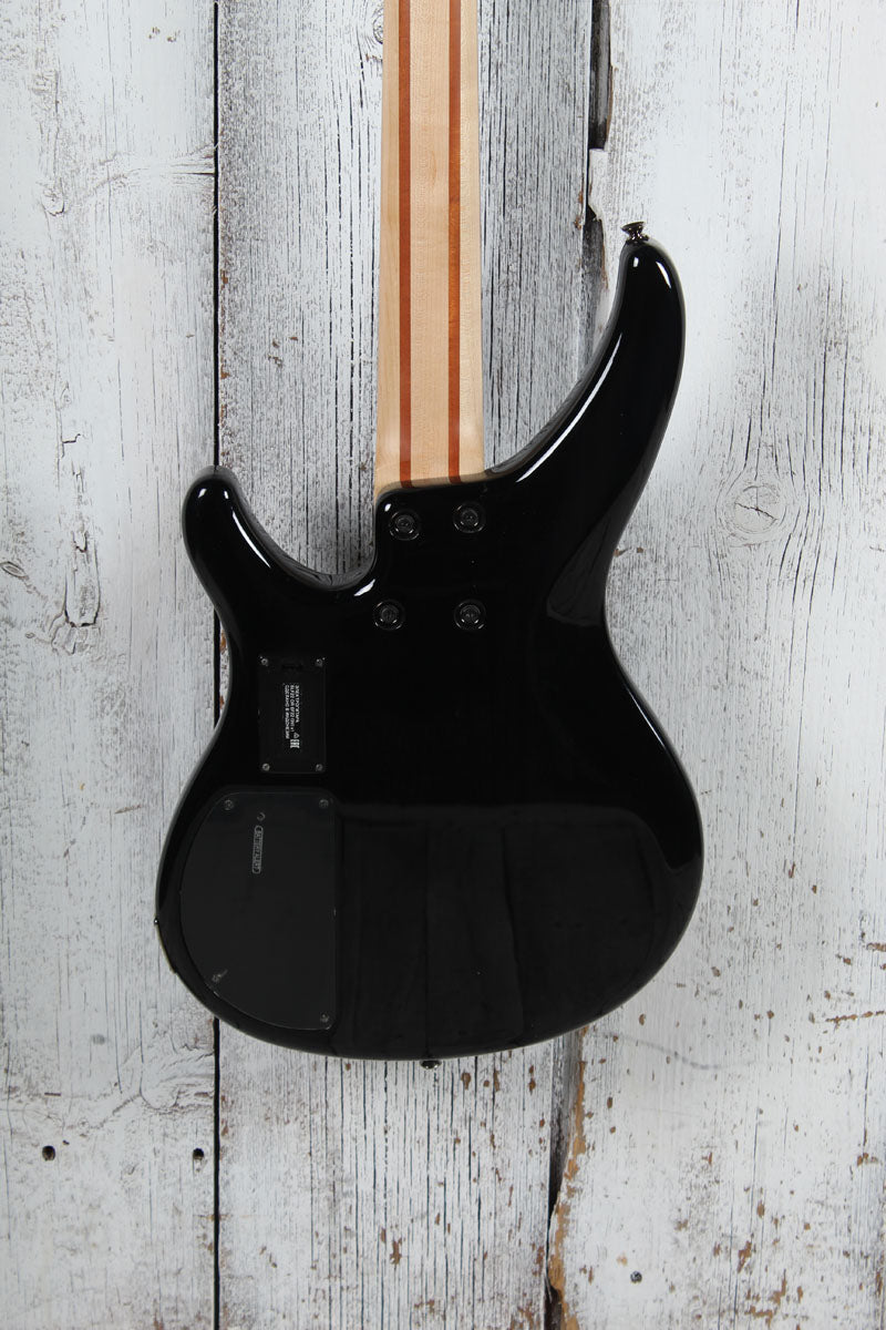 Yamaha TRBX604FM TBL 4 String Electric Bass Guitar Flame Maple Top Trans Black