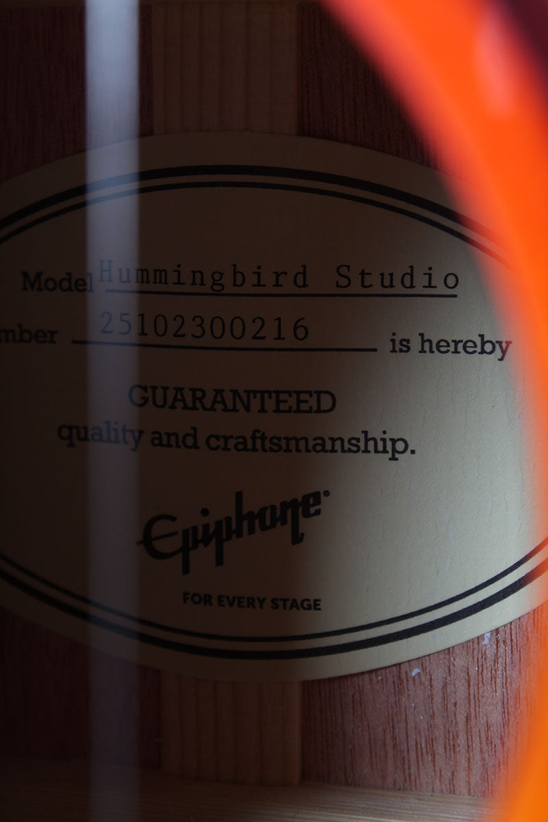 Epiphone Hummingbird Studio Acoustic Electric Guitar Faded Cherry Sunburst