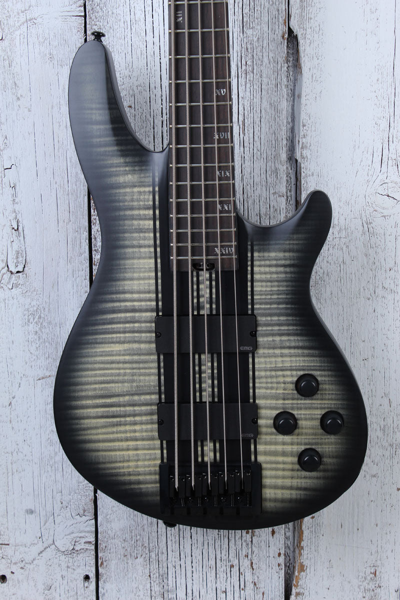 Schecter C-5 GT Bass 5 String Electric Bass Guitar Satin Charcoal Burst