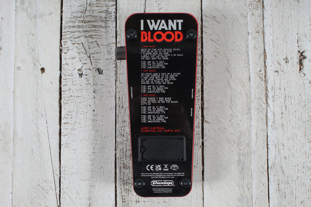 Dunlop Jerry Cantrell Limited Edition I Want Blood Cry Baby Wah Electric Guitar Effects Pedal