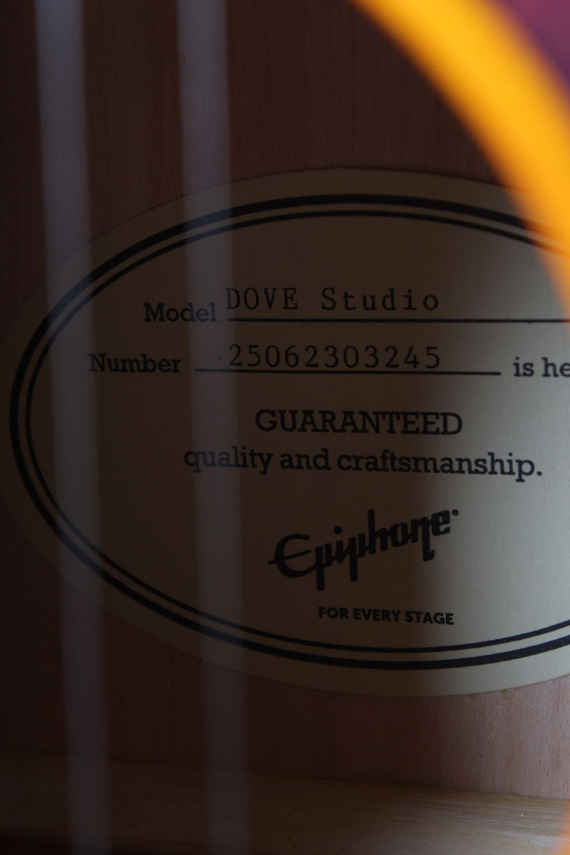 Epiphone Dove Studio Dreadnought Acoustic Electric Guitar Violinburst Finish
