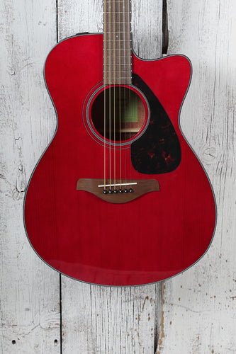 Yamaha FSX800C Concert Cutaway Acoustic Electric Guitar Solid Spruce Ruby Red