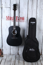 Load image into Gallery viewer, Martin DX Johnny Cash Dreadnought Acoustic Electric Guitar Jett Black w Gig Bag