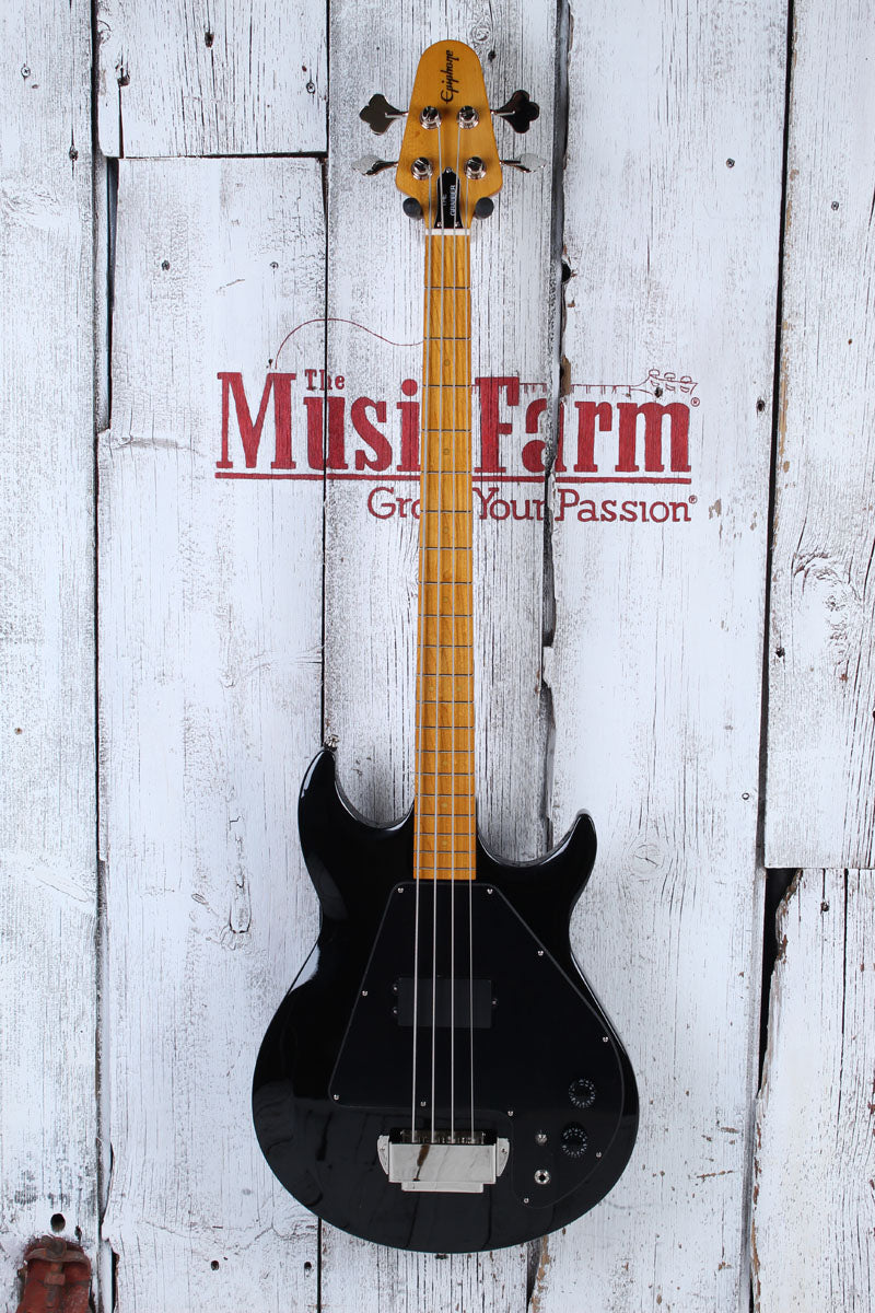 Epiphone Grabber Bass 4 String Electric Bass Guitar Ebony Finish with Gig Bag