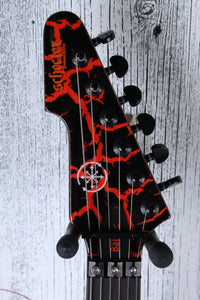 Schecter BalSac E-1 FR Solid Body Electric Guitar Black Orange Crackle Finish