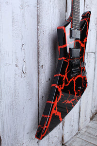 Schecter BalSac E-1 FR Solid Body Electric Guitar Black Orange Crackle Finish
