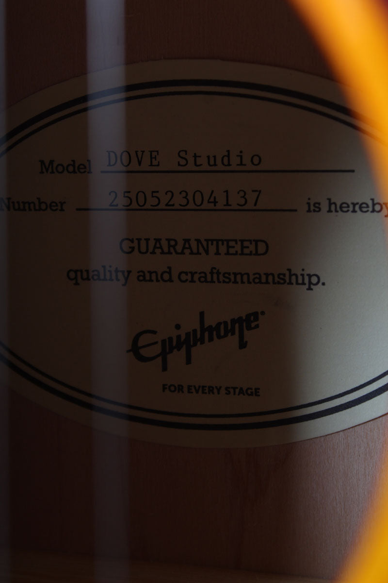 Epiphone Dove Studio Dreadnought Acoustic Electric Guitar Violinburst Finish