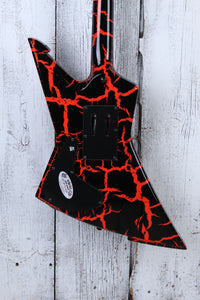 Schecter BalSac E-1 FR Solid Body Electric Guitar Black Orange Crackle Finish