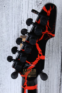 Schecter BalSac E-1 FR Solid Body Electric Guitar Black Orange Crackle Finish