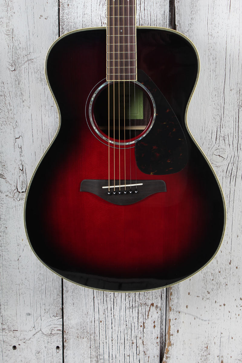 Yamaha FS830 DSR Concert Body Acoustic Guitar Solid Spruce Top Dusk Sun Red