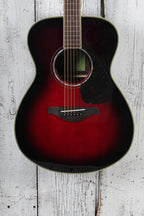 Yamaha FS830 DSR Concert Body Acoustic Guitar Solid Spruce Top Dusk Sun Red