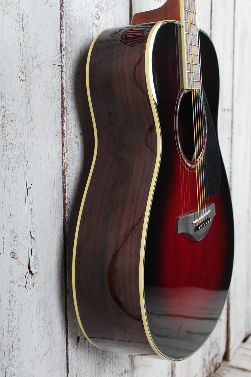 Yamaha FS830 DSR Concert Body Acoustic Guitar Solid Spruce Top Dusk Sun Red