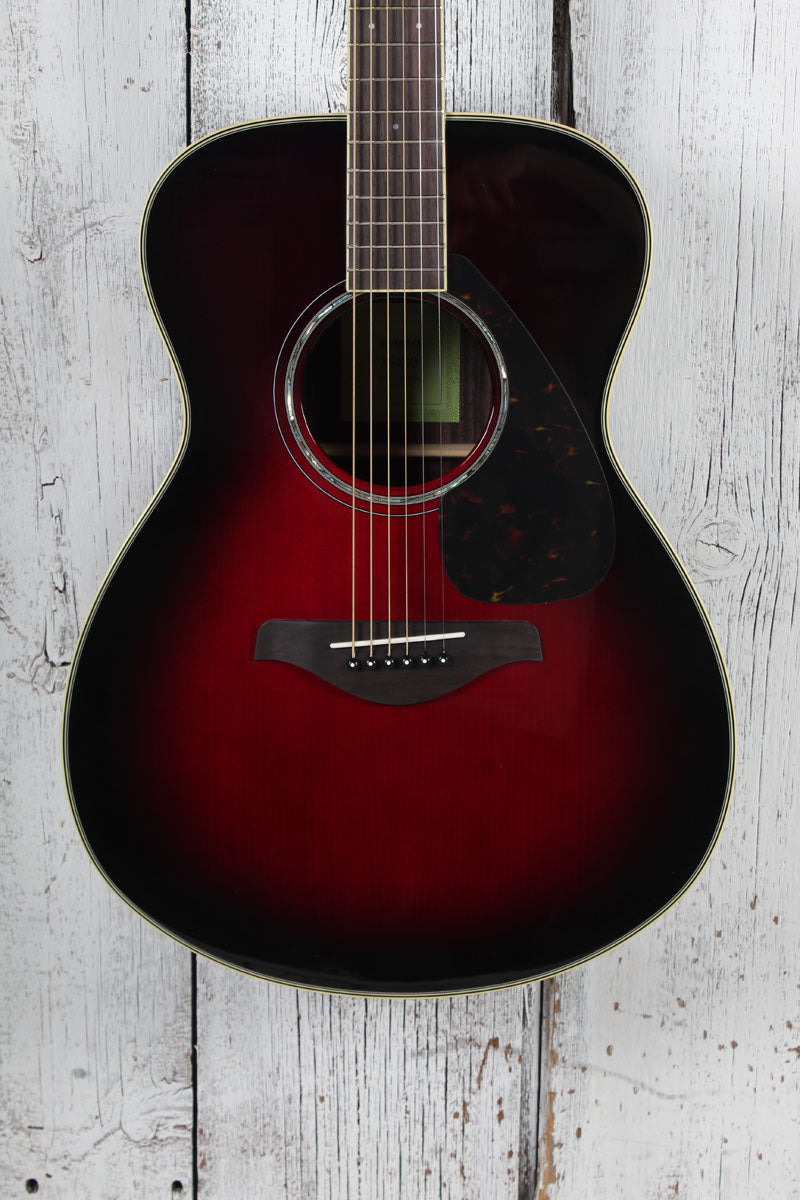 Yamaha FS830 DSR Concert Body Acoustic Guitar Solid Spruce Top Dusk Sun Red