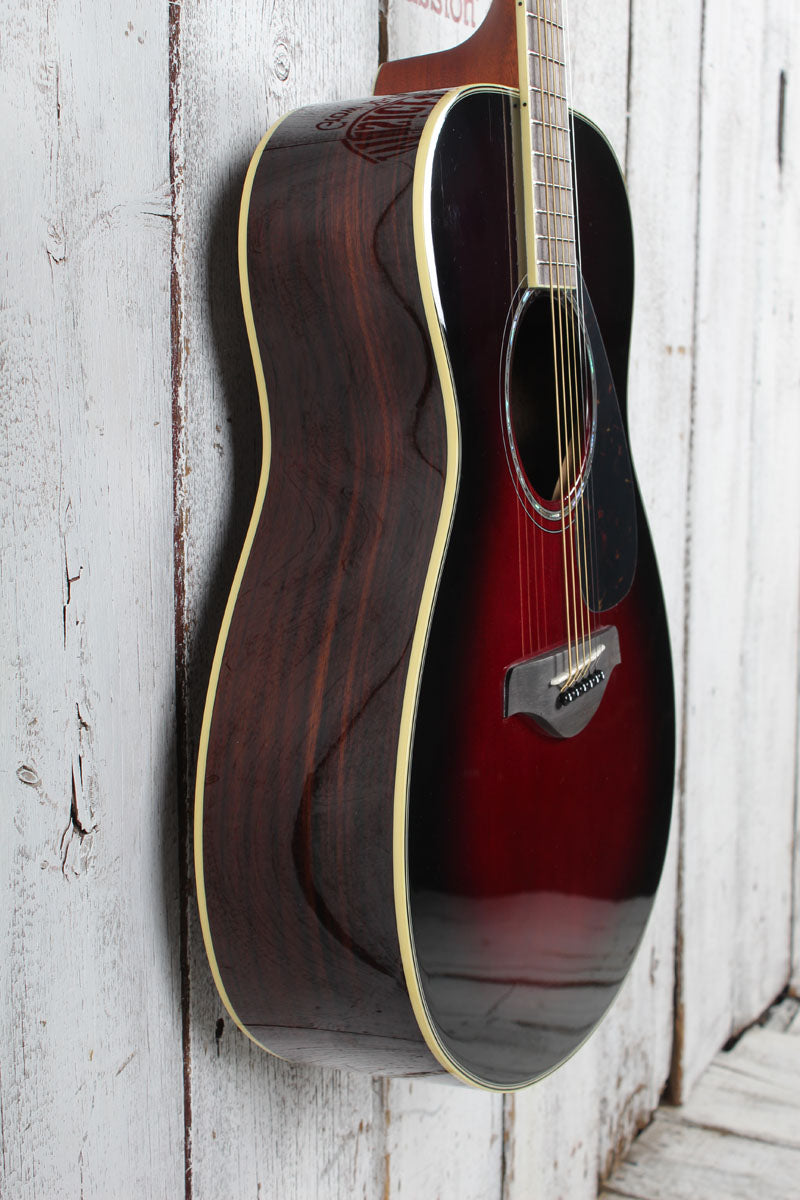 Yamaha FS830 DSR Concert Body Acoustic Guitar Solid Spruce Top Dusk Sun Red
