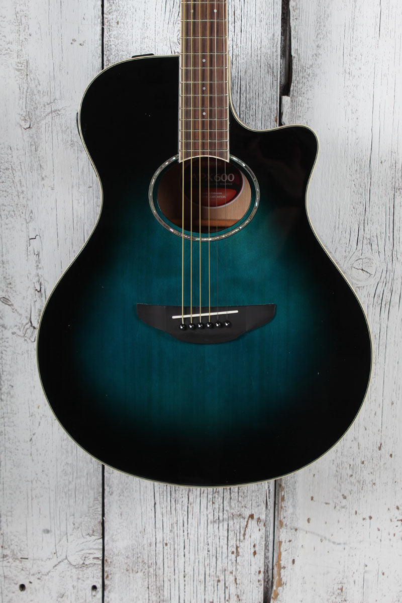 Yamaha APX600 Thinline Cutaway Acoustic Electric Guitar Oriental Blue Burst