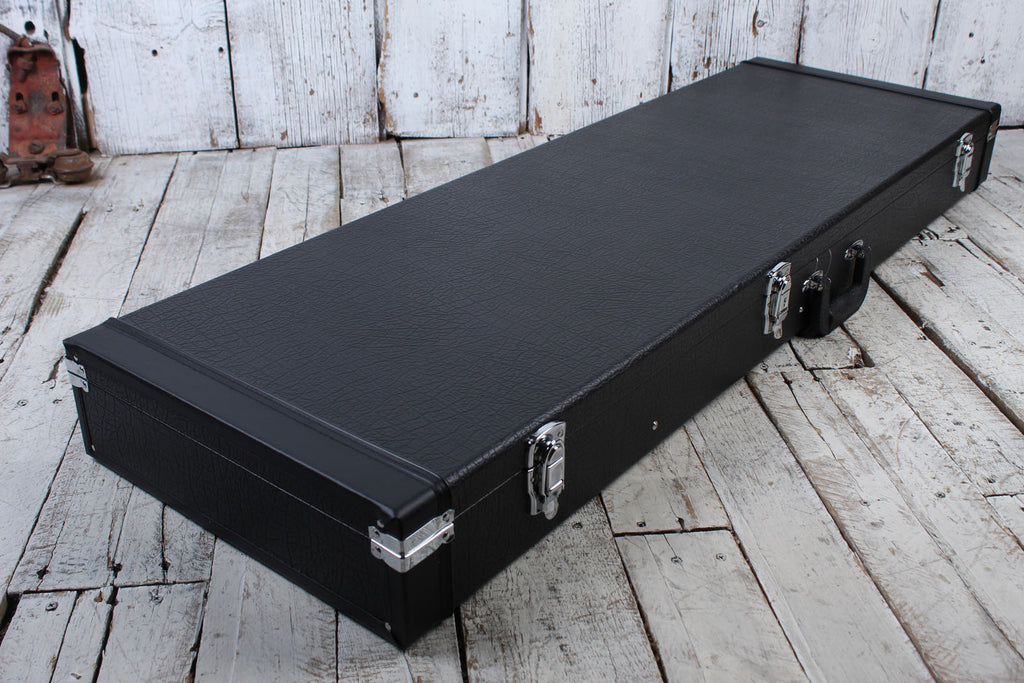 On Stage GCB6000B Electric Bass Guitar Hardshell Case Velvet Foam Interior Black
