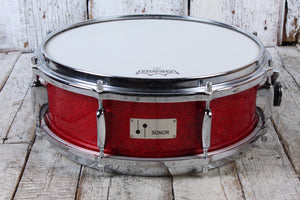 Sonor Vintage 60's Beech Snare Drum 5 x 14 Snare Drum Red Sparkle