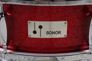 Sonor Vintage 60's Beech Snare Drum 5 x 14 Snare Drum Red Sparkle