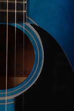 Load image into Gallery viewer, Jay Turser Jay Jr 3/4 Size Dreadnought Acoustic Guitar Flame Top Blue Sunburst