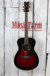 Yamaha FS830 DSR Concert Body Acoustic Guitar Solid Spruce Top Dusk Sun Red