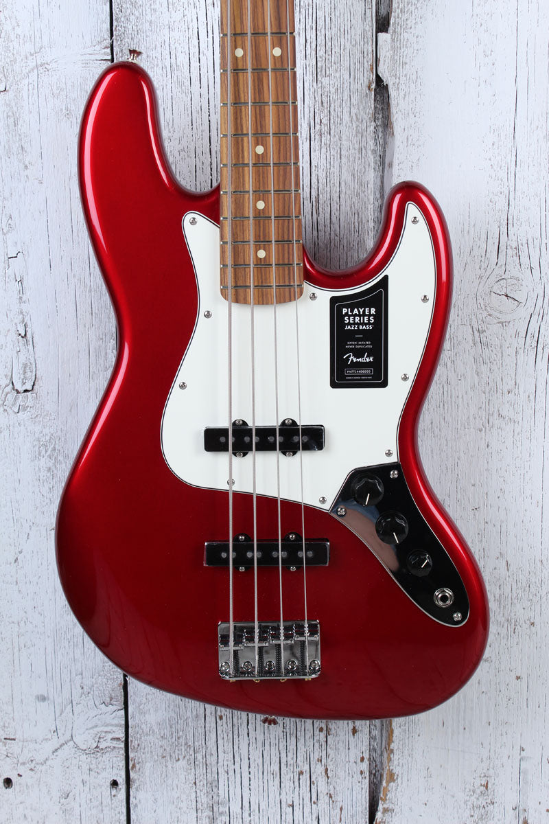 Fender Player Jazz Bass 4 String Electric Bass Guitar Candy Apple Red Finish