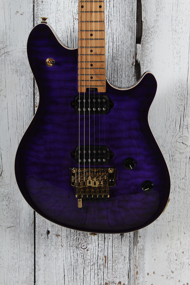 EVH Wolfgang Special QM Electric Guitar Floyd Rose with D-Tuna Purple Burst
