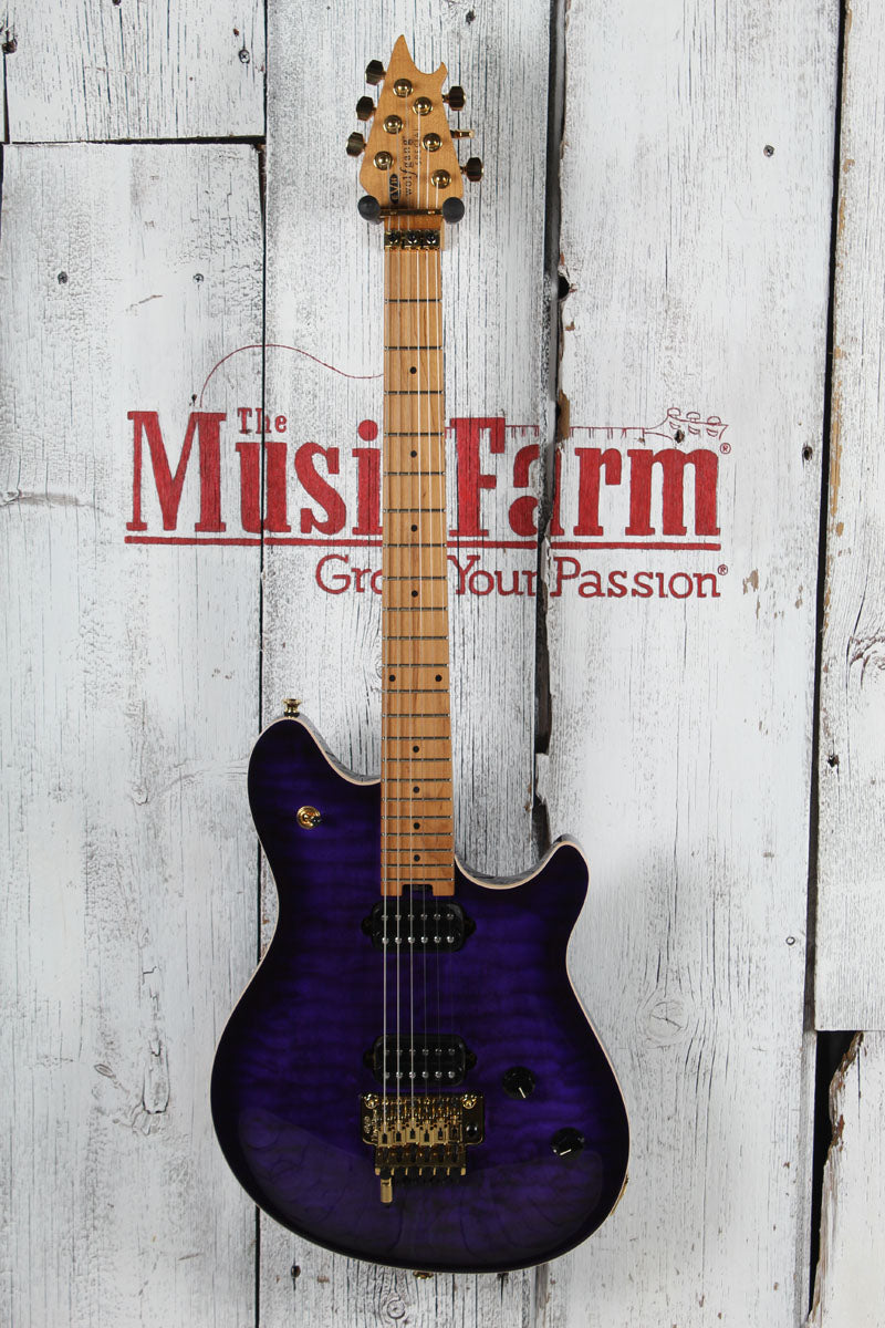 EVH Wolfgang Special QM Electric Guitar Floyd Rose with D-Tuna Purple Burst