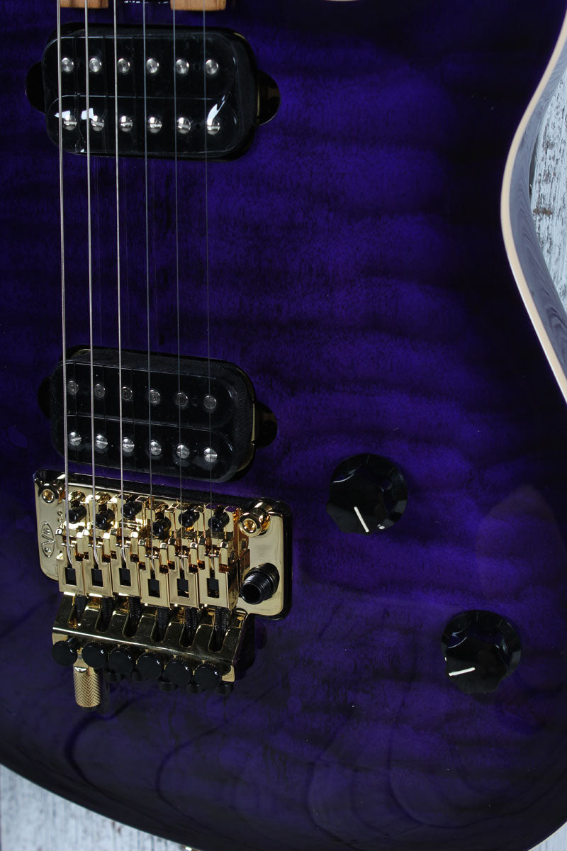 EVH Wolfgang Special QM Electric Guitar Floyd Rose with D-Tuna Purple Burst
