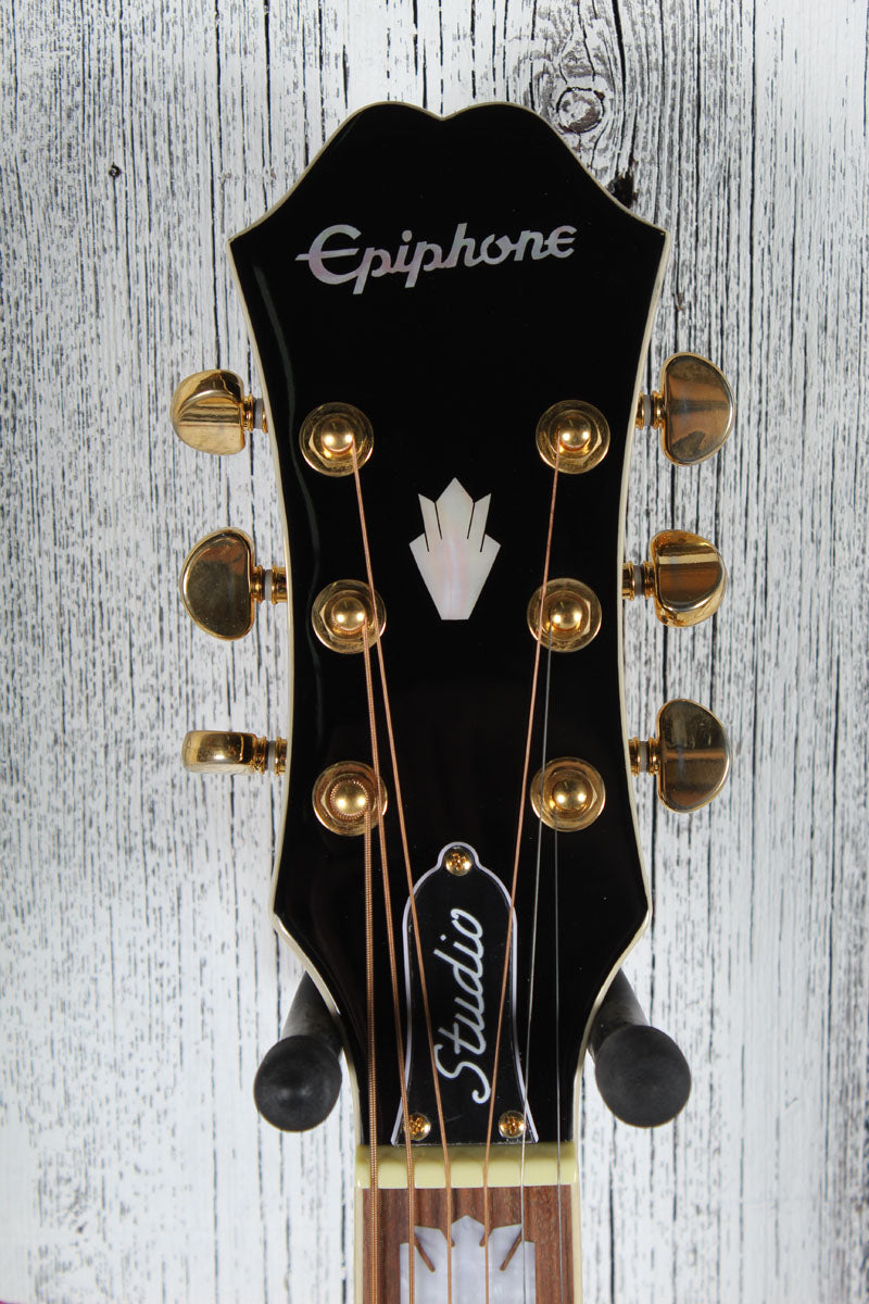 Epiphone J-200 EC Studio Jumbo Body Acoustic Electric Guitar Black Finish