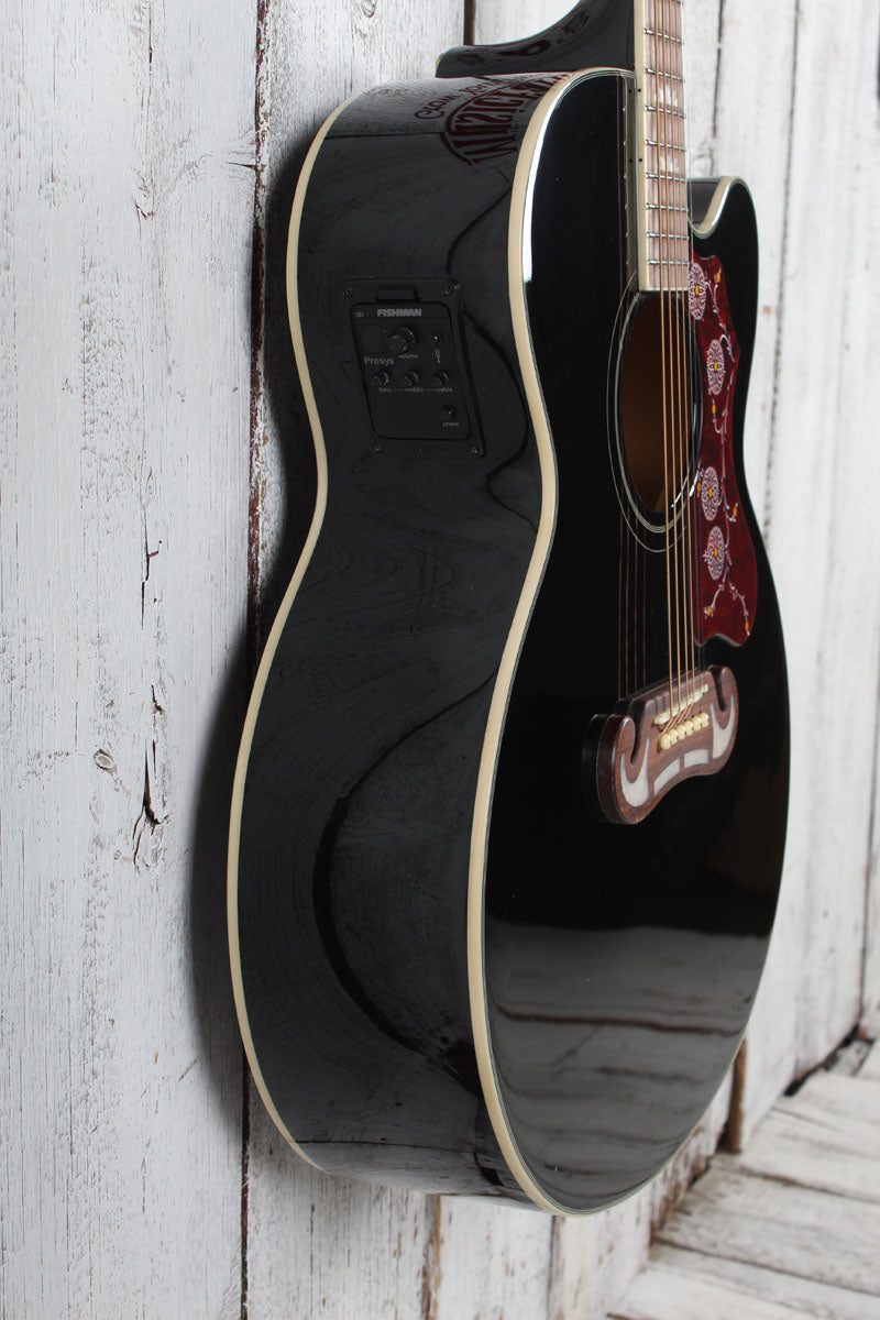 Epiphone J-200 EC Studio Jumbo Body Acoustic Electric Guitar Black Finish