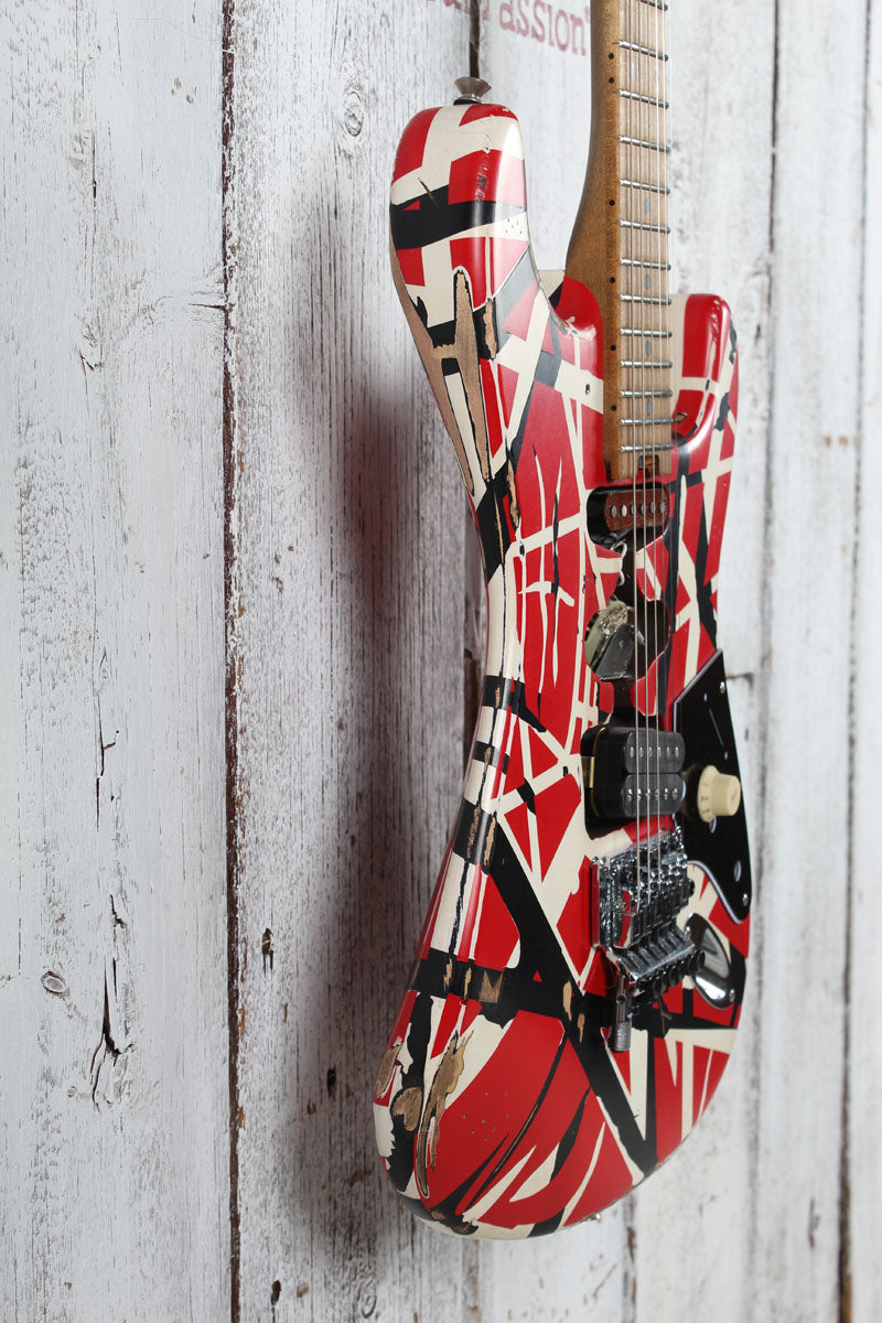 EVH Striped Series Frankenstein Frankie Electric Guitar Red Black Stripes Relic