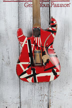 EVH Striped Series Frankenstein Frankie Electric Guitar Red Black Stripes Relic