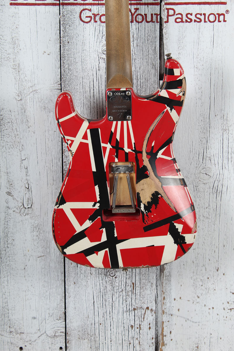 EVH Striped Series Frankenstein Frankie Electric Guitar Red Black Stripes Relic