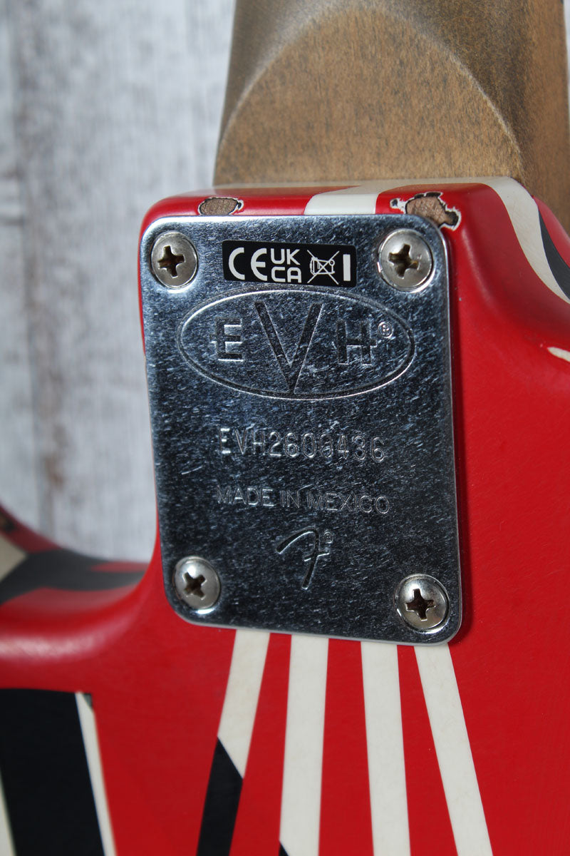 EVH Striped Series Frankenstein Frankie Electric Guitar Red Black Stripes Relic