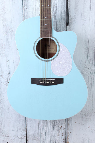 Cort Jade Classic Cutaway Acoustic Electric Guitar Sky Blue Open Pore with Gig Bag