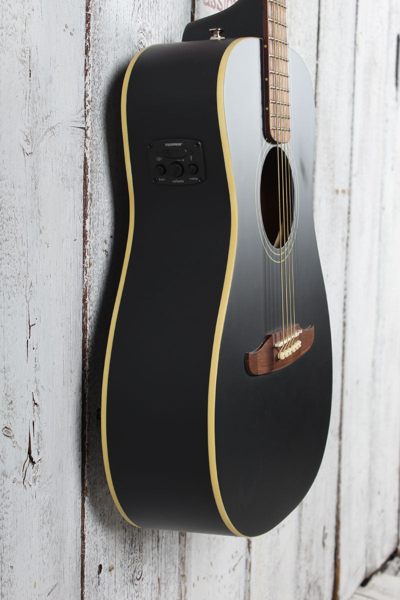 Fender Joe Strummer Campfire Acoustic Electric Guitar Matte Black with Gig Bag