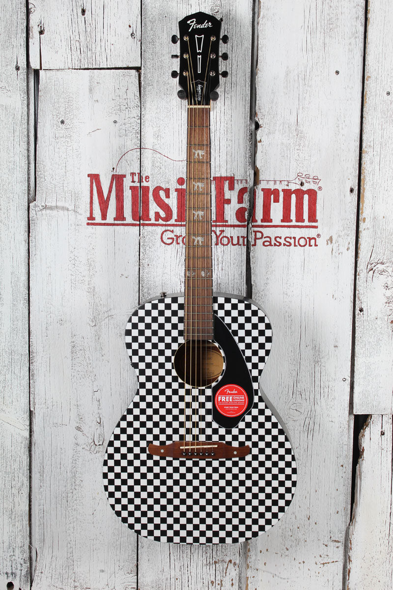 Fender Tim Armstrong Hellcat Concert Acoustic Electric Guitar Checkerboard