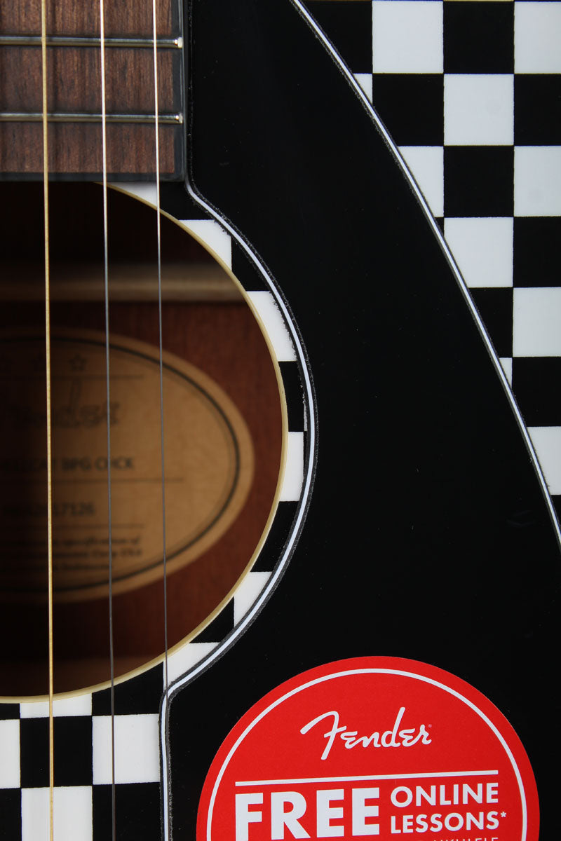 Fender Tim Armstrong Hellcat Concert Acoustic Electric Guitar Checkerboard