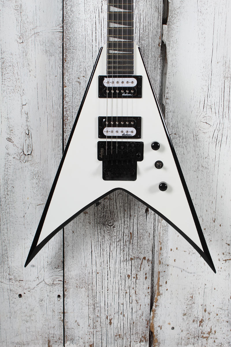 Jackson JS Series King V JS32 Electric Guitar White with Black Bevels Main image
