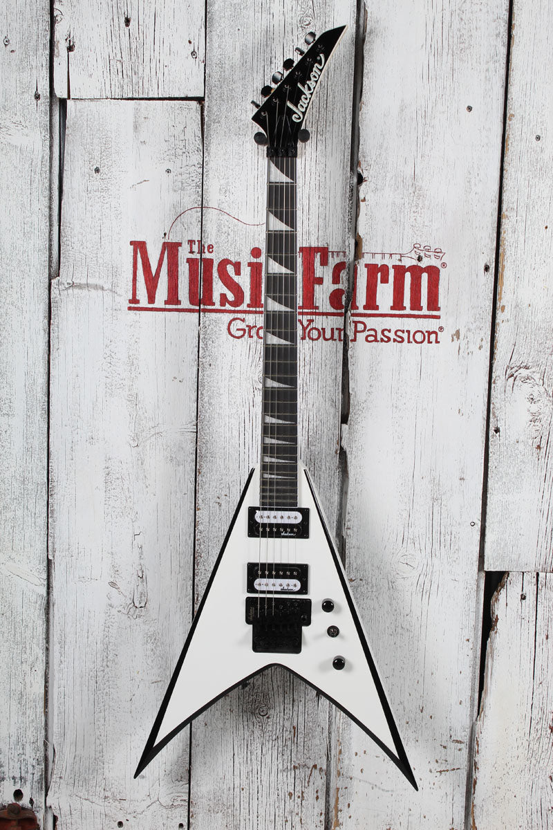 Jackson JS Series King V JS32 Electric Guitar White with Black Bevels