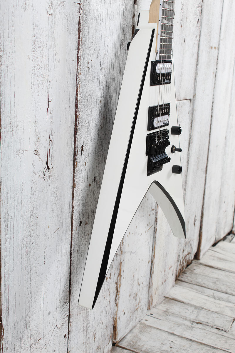 Jackson JS Series King V JS32 Electric Guitar White with Black Bevels