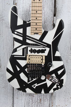 EVH Striped Series Shapes Electric Guitar White and Black with Gig Bag