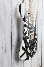 EVH Striped Series Shapes Electric Guitar White and Black with Gig Bag