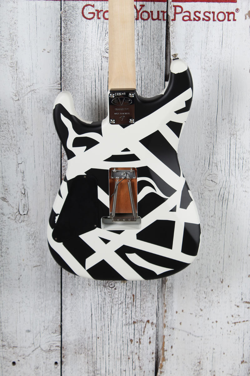 EVH Striped Series Shapes Electric Guitar White and Black with Gig Bag