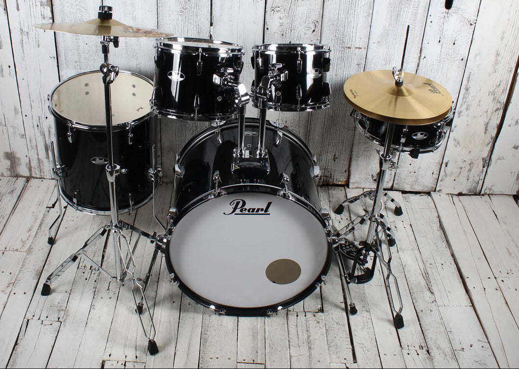 Pearl RS525SC/C Roadshow Drum Set 5 Piece Drum Kit with Cymbals Jet Black